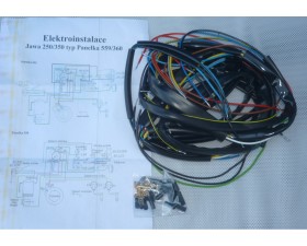 ELEKTROINSTALACE NOVÁ + SCHÉMA (JAWA 250/350 TYP PANELKA 559 + 360 )